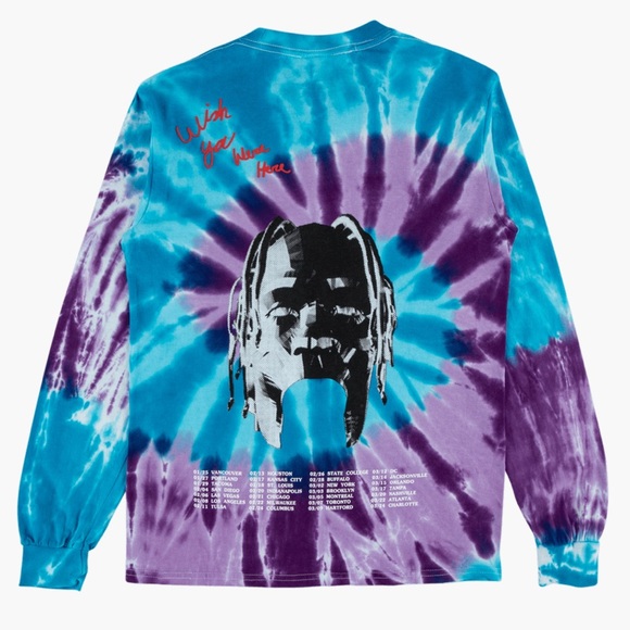 Travis Scott Tie Dye Astroworld Tour Long … - Picture 2 of 7